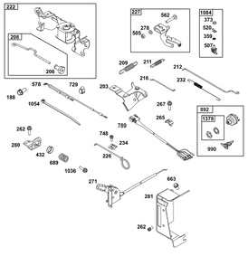 Controls Group Diagram and Parts List for 296447-0011-H5 200000 - 399999 Briggs and Stratton Engine